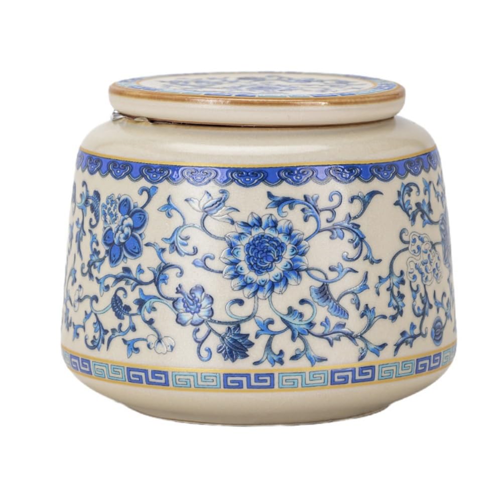Cukierniczka niebiesko-biały porcelanowy dzbanek do herbaty, kuchnia domowa, herbata luzem, szczelny dzbanek, pojemnik na herbatę