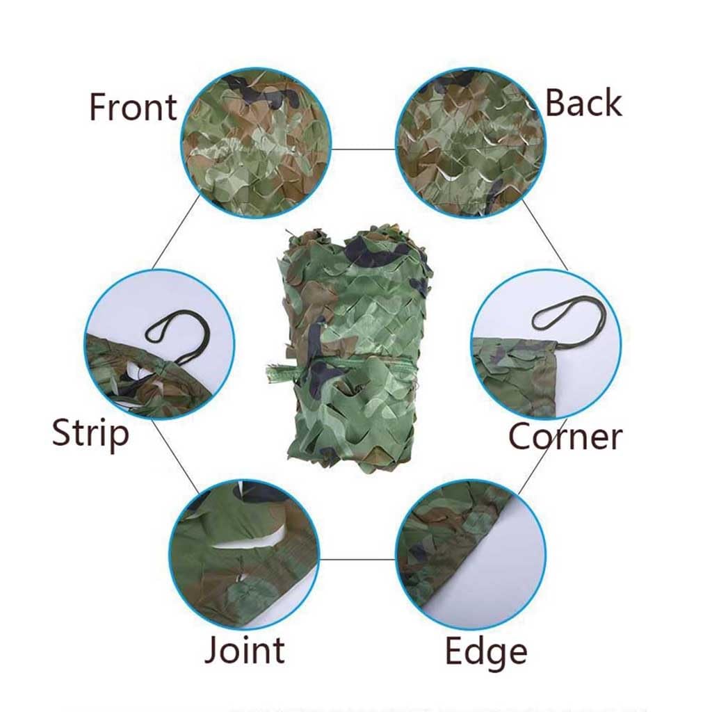 Filet de Camouflage renforcé Voile d'ombrage Camouflage, 6x6m 6x8m 7x9m 8x8m 9x9m Militaire Filets De Protection Solaire pour la Chasse, Le Camping Parasols Extérieurs à la Verdure ( Taille : 5x8m )