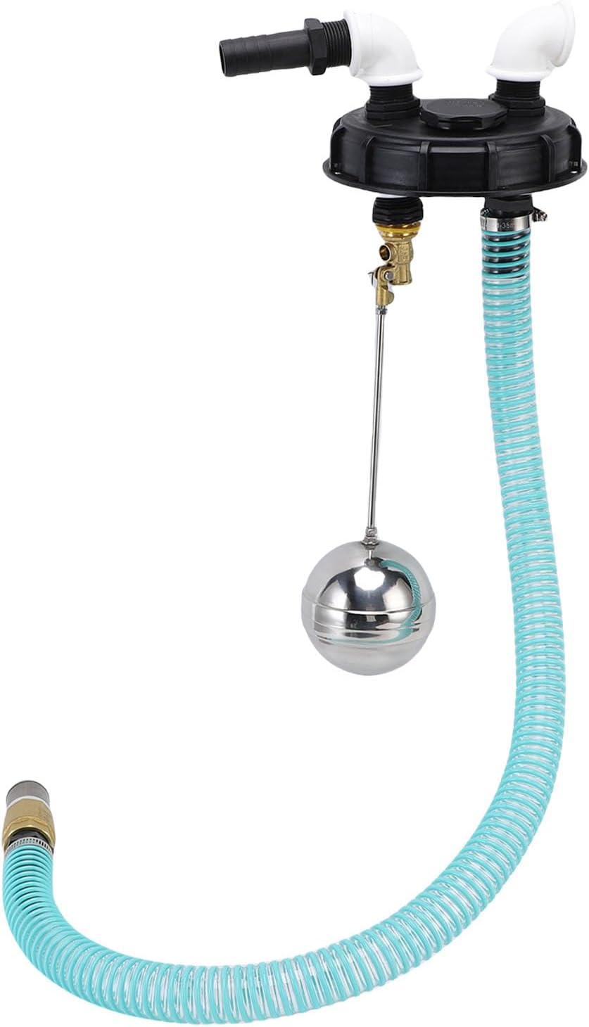 Diydeg IBC Tote Lid Cover with Pump Connection, DN150 Heavy Duty IBC Tank Water Liquid Tank Cap, Leak Proof Plastic Ton Barrels Cover for Rainwater Collection & Liquid Storage