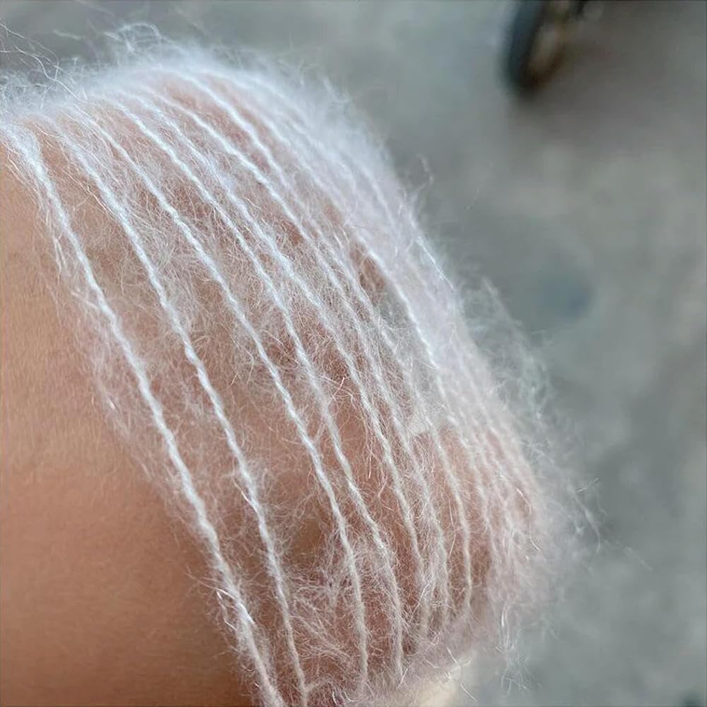Filato Misto Mohair da 500 g - Filato di Lana Morbido e Scintillante per Lavorare a Maglia Maglioni, Scialli e Tessere Sciarpe