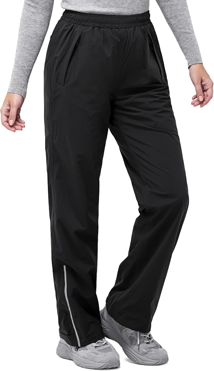 Women's Rain Pants Lightweight Breathable Waterproof Pants Windproof Overall Pant for Hiking, cyclin, Golf, Outdoor