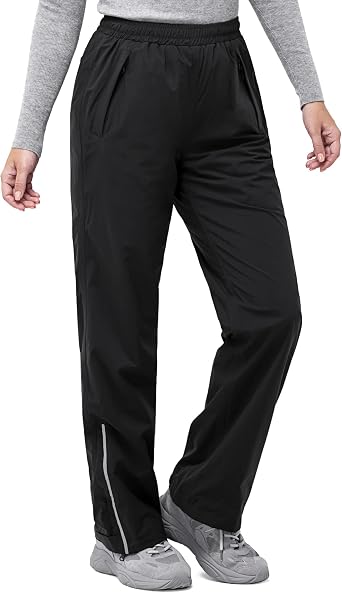 33,000ft Womens Rain Pants Lightweight Breathable Waterproof Pants Windproof Overall Pant for Hiking, cyclin, Golf, Outdoor