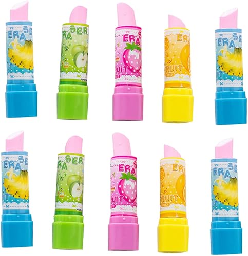 Ciieeo Borrador de goma encantador 20 unids mini borradores borradores de tinta borrador animal borrador mini lápiz labial adhesivo giratorio