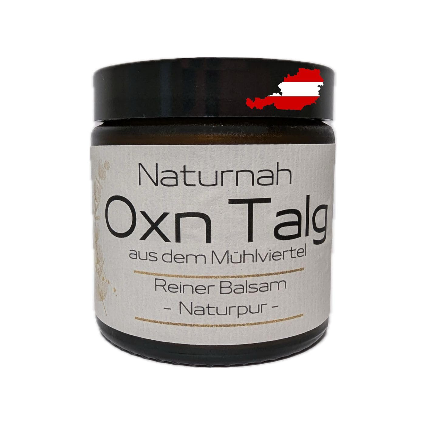 Handgemachte Bio Rindertalg Creme von grasgefütterten Bio Rindern aus Österreich (Region Mühlviertel), natürliche Hautpflege, hilft bei empfindlicher, trockener und rissiger Haut (120 ml), Naturpur