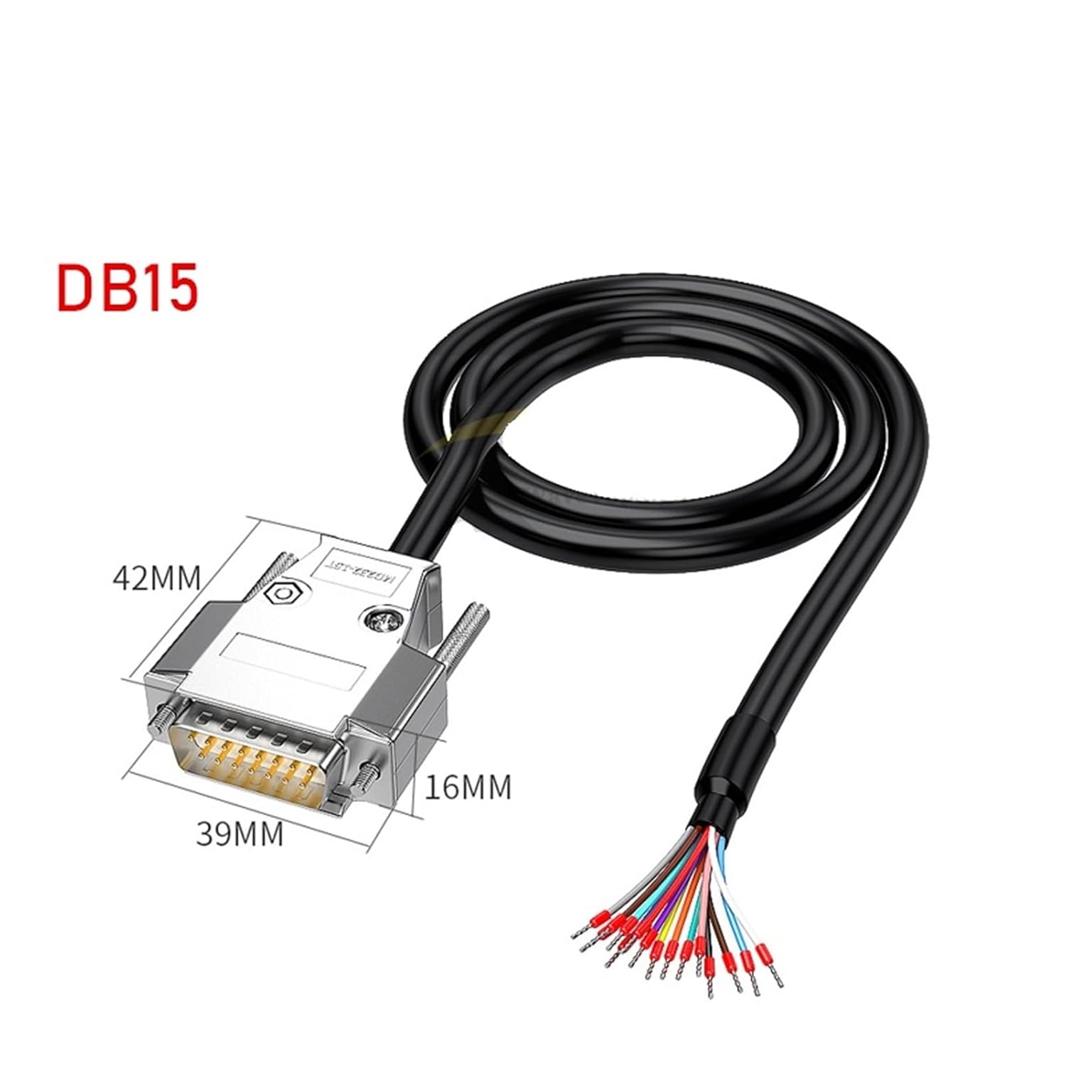 RS232 Serial Port DB9 Cable DB15 Data Cable DB25 Single Terminal Cable Single Male Female 9Pin Shielded Data Cable(DB15 Female,1.5M)