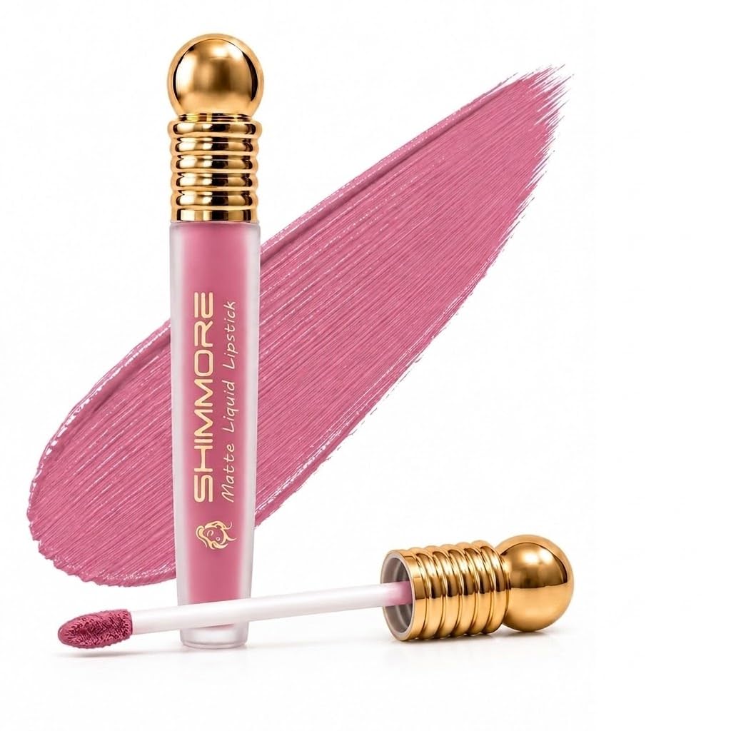 Matte Liquid Lipstick | Long Lasting, Waterproof & Smudge Proof Lip Color | Velvet Matte Finish | Lightweight & Highly Pigmented | Premium Round Golden Cap (SUAVE MAUVE-02)-image-12