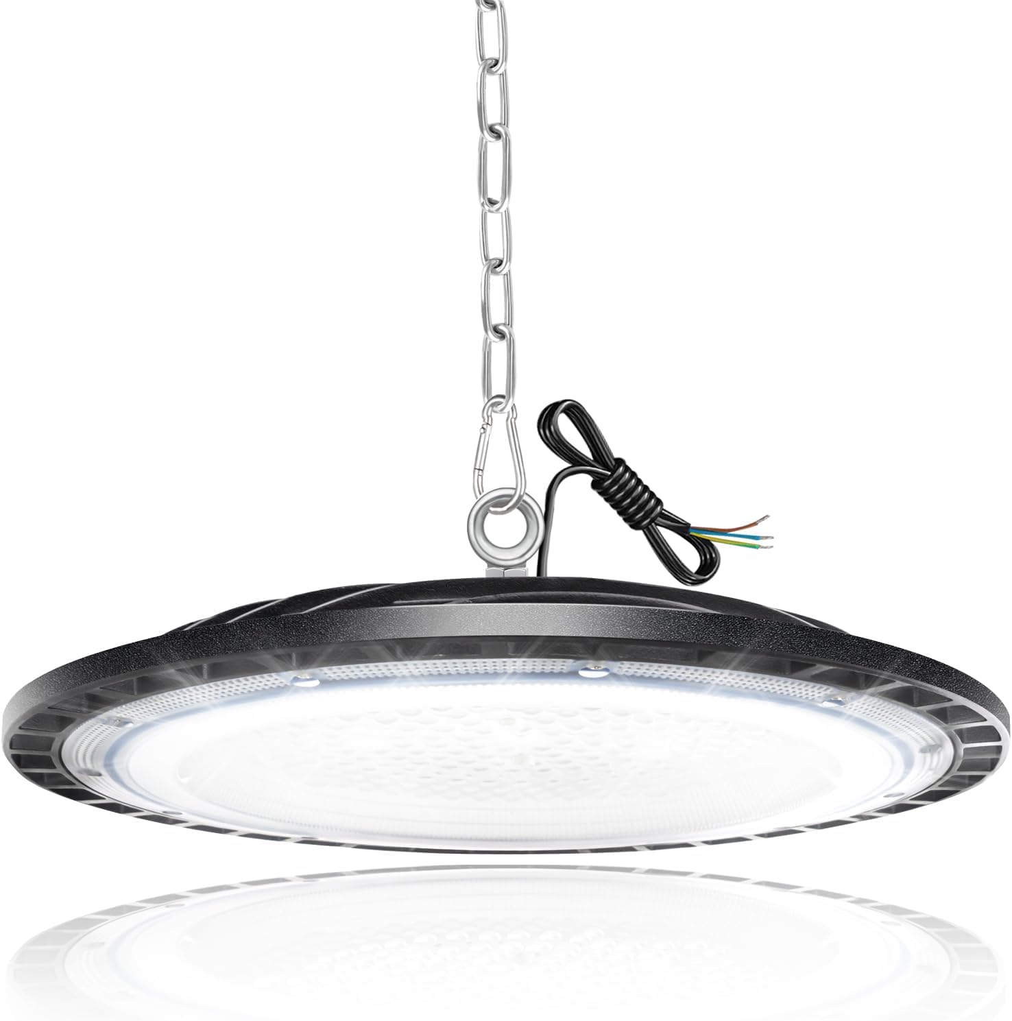 DIKHEE Faretto LED UFO, Luce per Negozio a LED High Bay da 200W con 1 Metro Catena, Luce per Baia Super Luminosa da 20000LM 6500K, Illuminazione Commerciale Impermeabile IP65 per Magazzino, Garage
