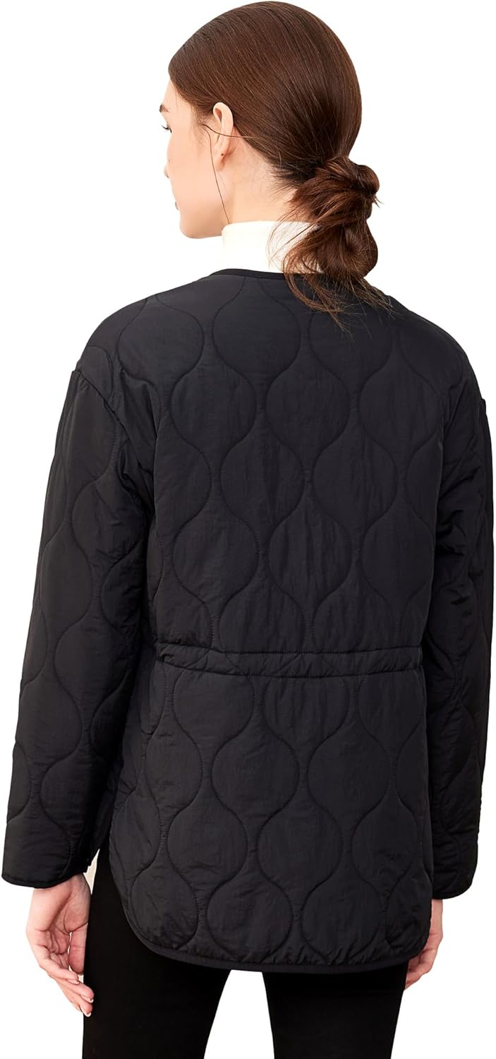 ROYAL MATRIX Women's Quilted Jacket Lightweight and Padded Trendy Coat Button Down Jacket with Pockets - Image 3