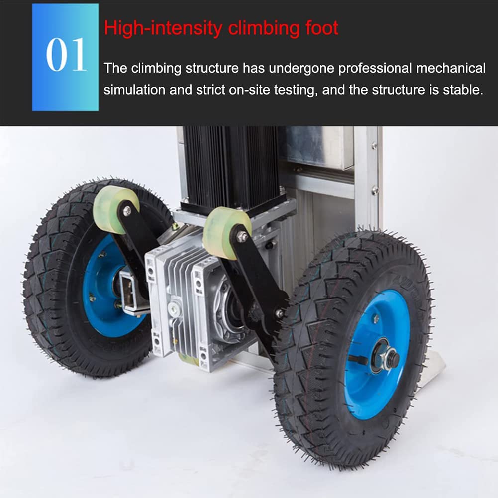 Carrello montascale elettrico, carrello a mano pieghevole in lega di alluminio su e giù per le scale con carico 200 kg, carrello salva manodopera con motore brushless da 600 W/argento / 48