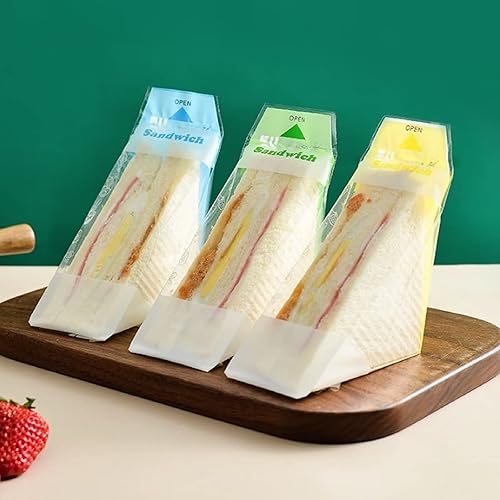 Miniatura 6 de 300 envoltorios de plástico para sándwiches, contenedores desechables transparentes para sándwich, caja de cuña, embalaje triangular para panadería,