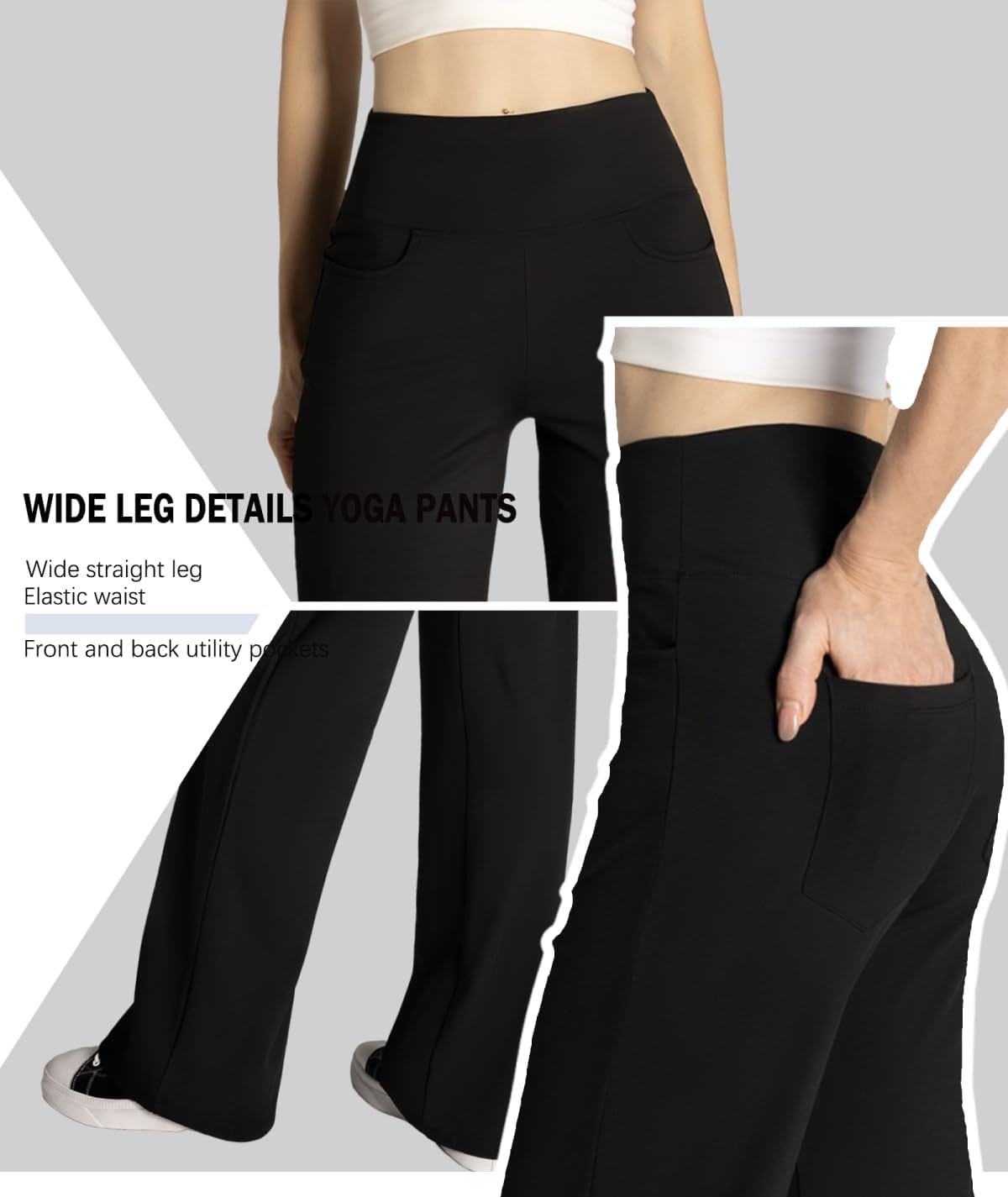 Safort Yoga Pants Women Wide Leg Pants with Pockets 28''/31''/34'' Stretch Loose Leg Comfy Lounge Petite, Regular, Tall - Image 4