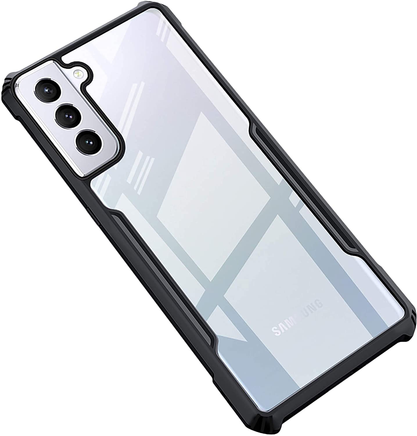 Amazon Brand - Solimo Acrylic, Thermoplastic Polyurethane 360 Degree Protection Black Border Back Cover for Samsung Galaxy S21 FE 5G - (Black) (B0BF133HR3) Amazon Price History, Amazon Price Tracker