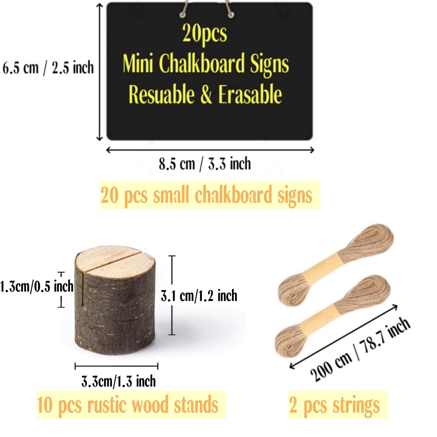 Mini-Kreidetafel-Schilder, kleine Kreidetafel-Etiketten mit rustikalem Holzständer, Lebensmittel-Etiketten für Party, Buffet, Hochzeit, Geburtstag, Party, Bäckerei, 10 Stück