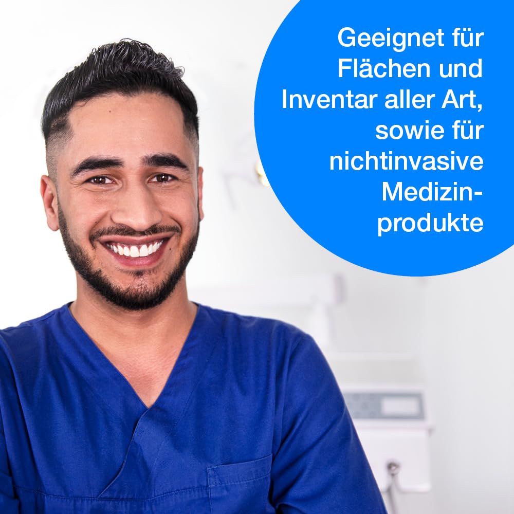 Wellsamed Desinfektionsmittel Set, 5 Liter Schnelldesinfektionslösung Neutral, Gebrauchsfertig, Mit Spendereimer und 8 Rollen Wischtücher à 70 Blatt