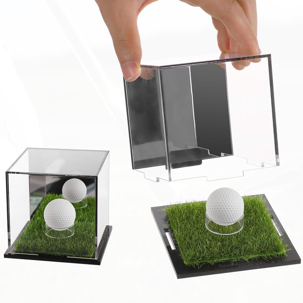 Espositore per palline da golf acrilico 12x12x11 cm singole quadrato