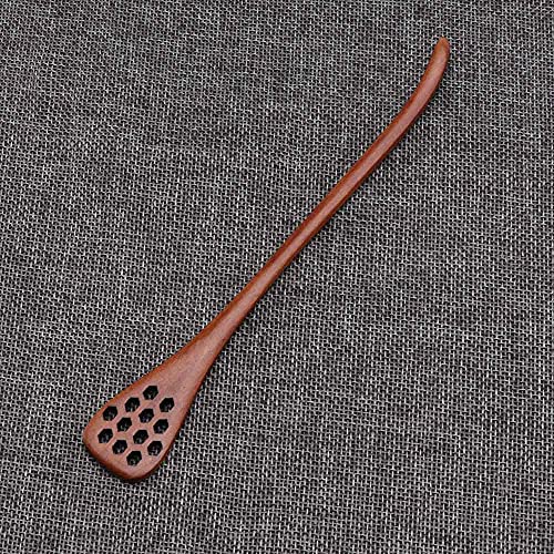 Wooden Honey Comb Honey Stick Honey Dipper Spoon Hollow Out Handmade Honey Drizzler and Mixing Stirrer for Wedding, Party Favors(Brown)