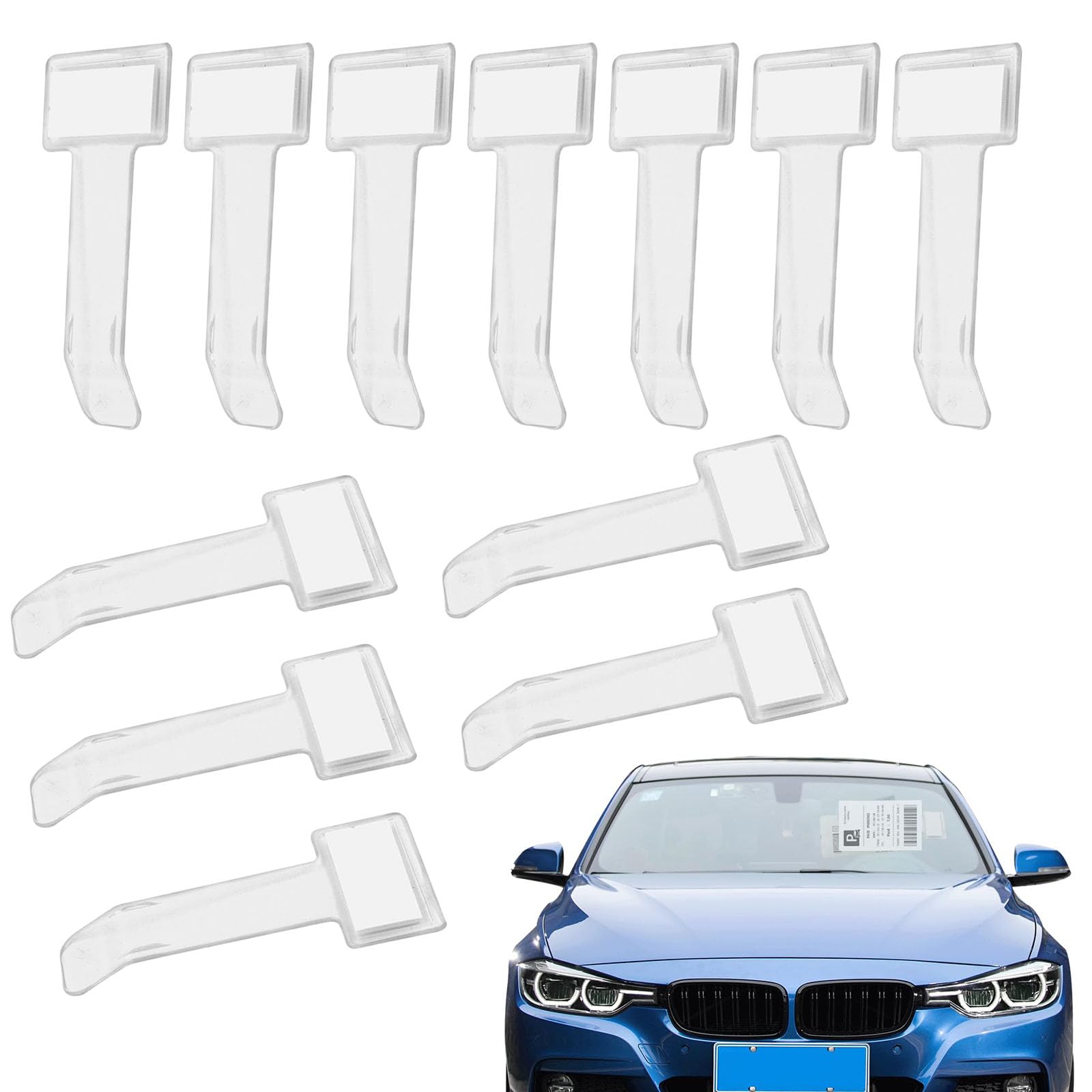 Jidyllic Car Parking Ticket Holder Clip,12 Pcs Windshield Ticket Holder Parking Ticket Holder Card Holder With Adhesive Transparent Parking Permit Holder for Car