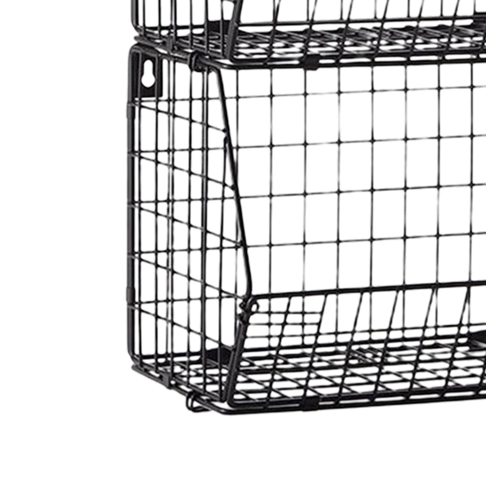 Juego de de Almacenamiento, Cestas Colgantes Apilables de Metal con Gancho, Hierro Inoxidable para Aperitivos Y Especias, Aptas para La Cocin, 3 Niveles, Individual