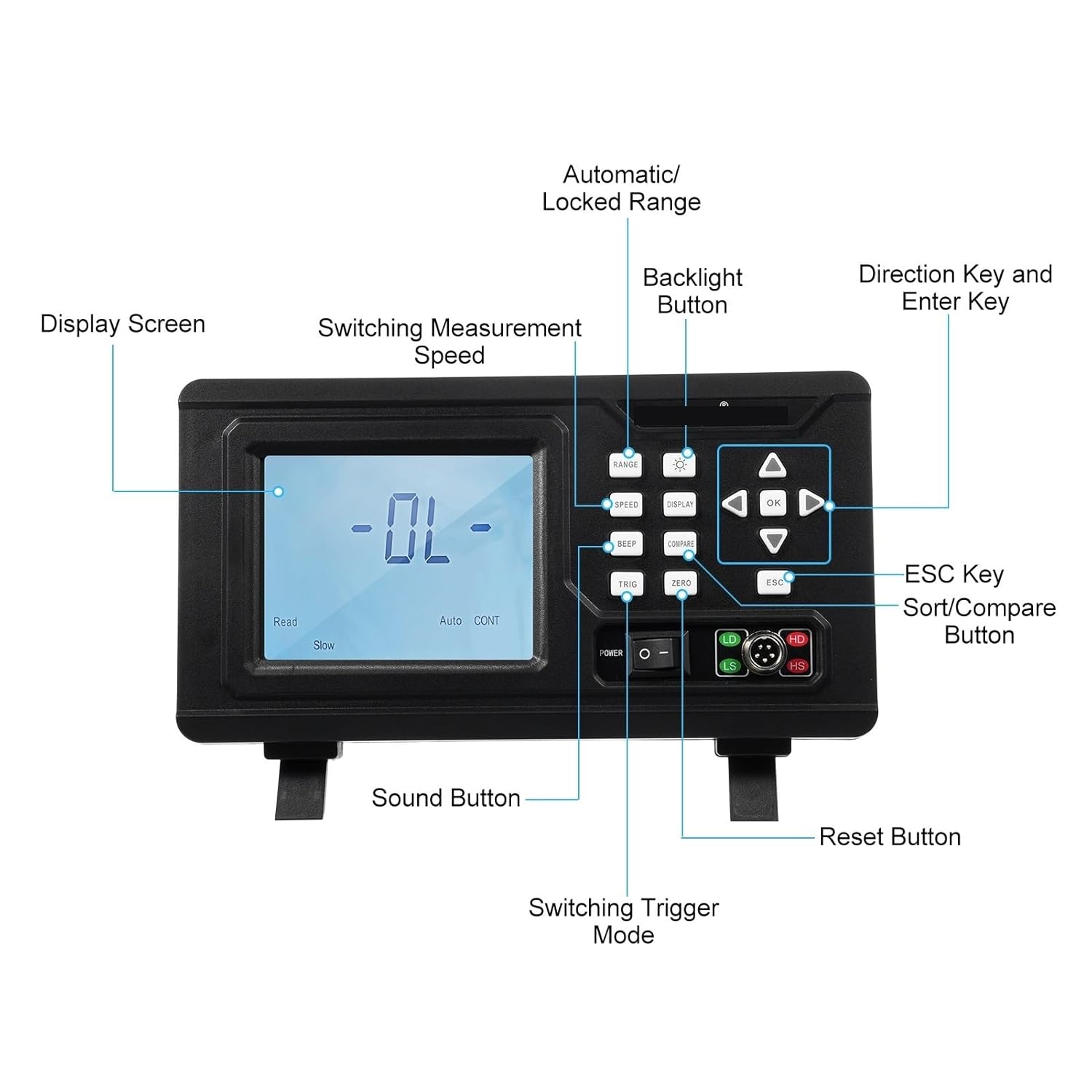 Capacitance Meters, ET511 DC Low Resistance Tester Portable Milliohm Meter Microresistance Tester for Resistance Measurement (10μΩ~20kΩ)