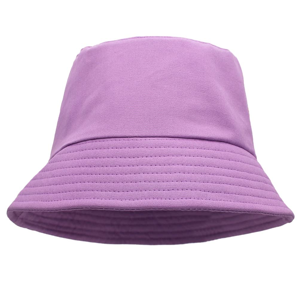 Sombreros de Pescador para Mujer, para Playa, para Adolescentes y niñas, de ala Ancha, con protección Solar UPF 50+ (Morado, Talla única)