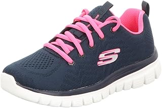 Skechers Graceful Get Connected women’s trainers, Navy mesh hot pink trim, 40 EU