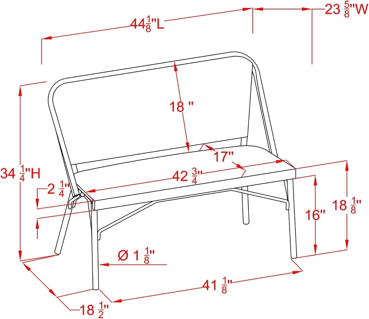 24/7 Shop at Home Cato Modern 2-Seater Aluminum and All-Weather Wicker Outdoor Loveseat for Backyard, Patio, Garden, Deck, Porch, Black and Natural Brown