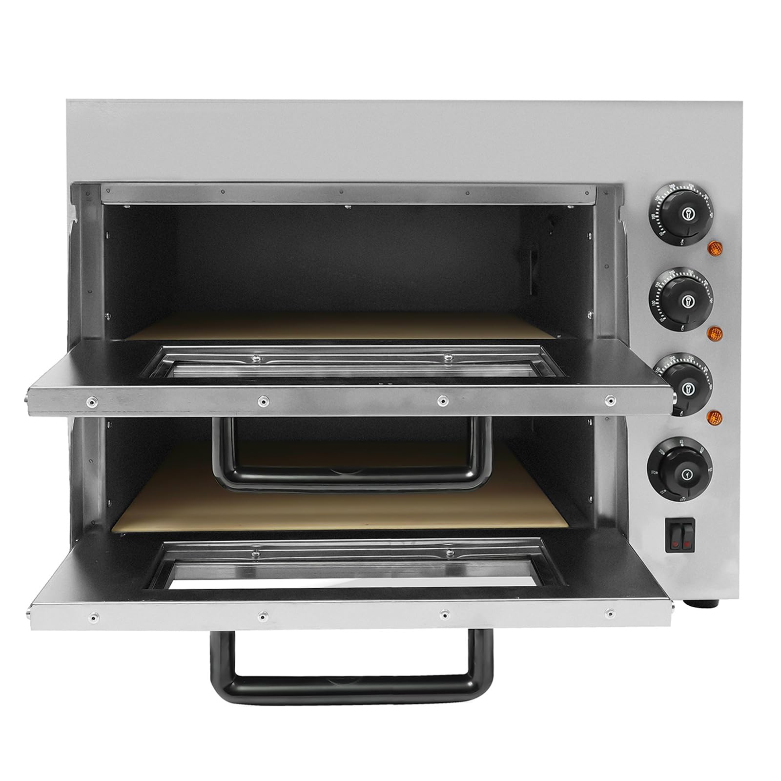 Forno elettrico a doppio piano, 3000 W, 50-350 °C, regolazione precisa della temperatura, funzione timer da 1 a 60 minuti, 20 l, in acciaio inox 201, con finestra resistente al calore, per ristoranti