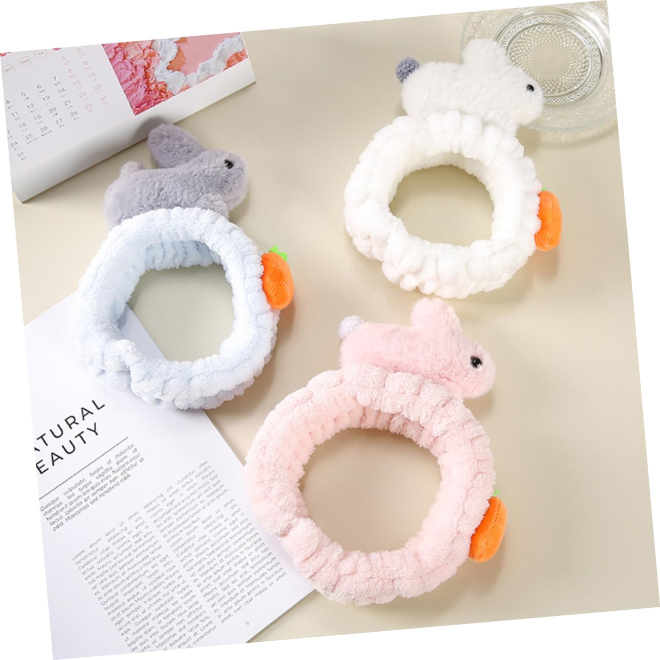 MAGICLULU 3 Set Eleganti Fasce Per Il Trucco in Peluche Fasce Per Ricci Fascia Per La Spa Per Il Lavaggio Del Viso Fascia Per in Morbida Flanella Forma Per Donne E Ragazze 2 Pezzi * 3