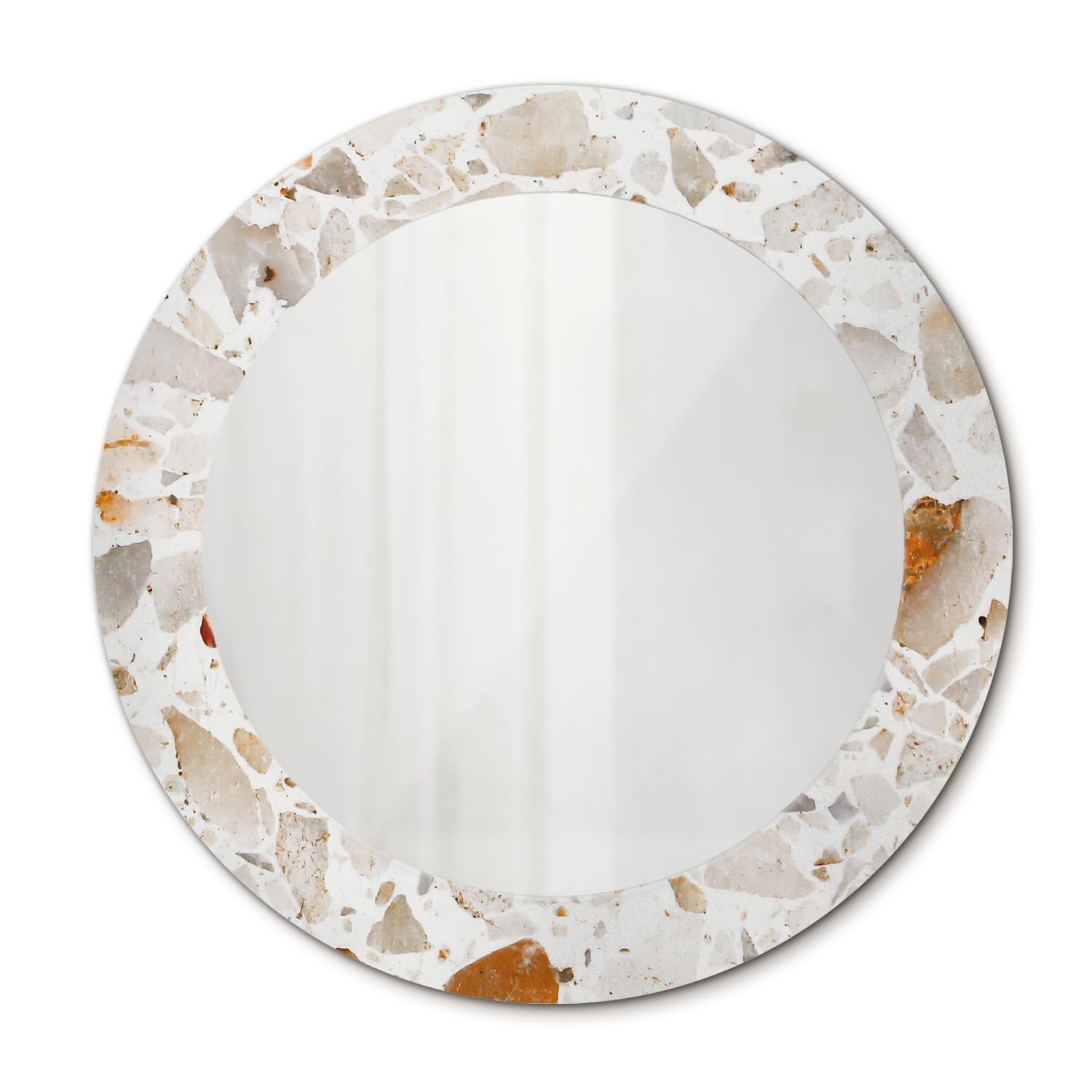 Miroir decoration murale salon chambre rond 60 cm pour agrandir un petit espace sombre