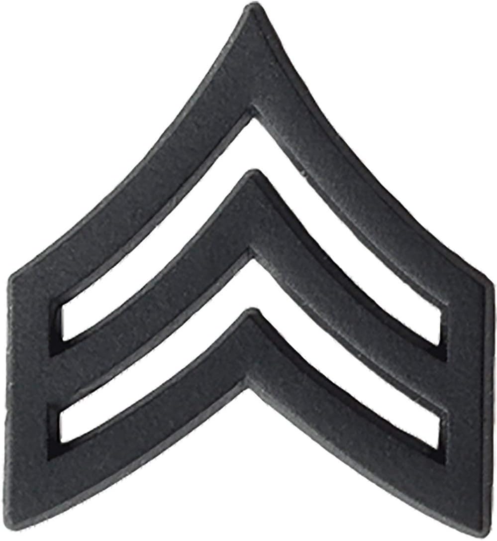 US Army Black Metal Subdued Pin-On Rank