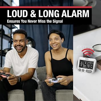 CDN Extra-Big Digit Timer | Counts Up & Down, 100 Minutes by Minutes & Seconds, Extra-Large Digits, Loud Alarm, Stand, Hang, Magnet Mounting, Perfect for Batch Baking - TM15