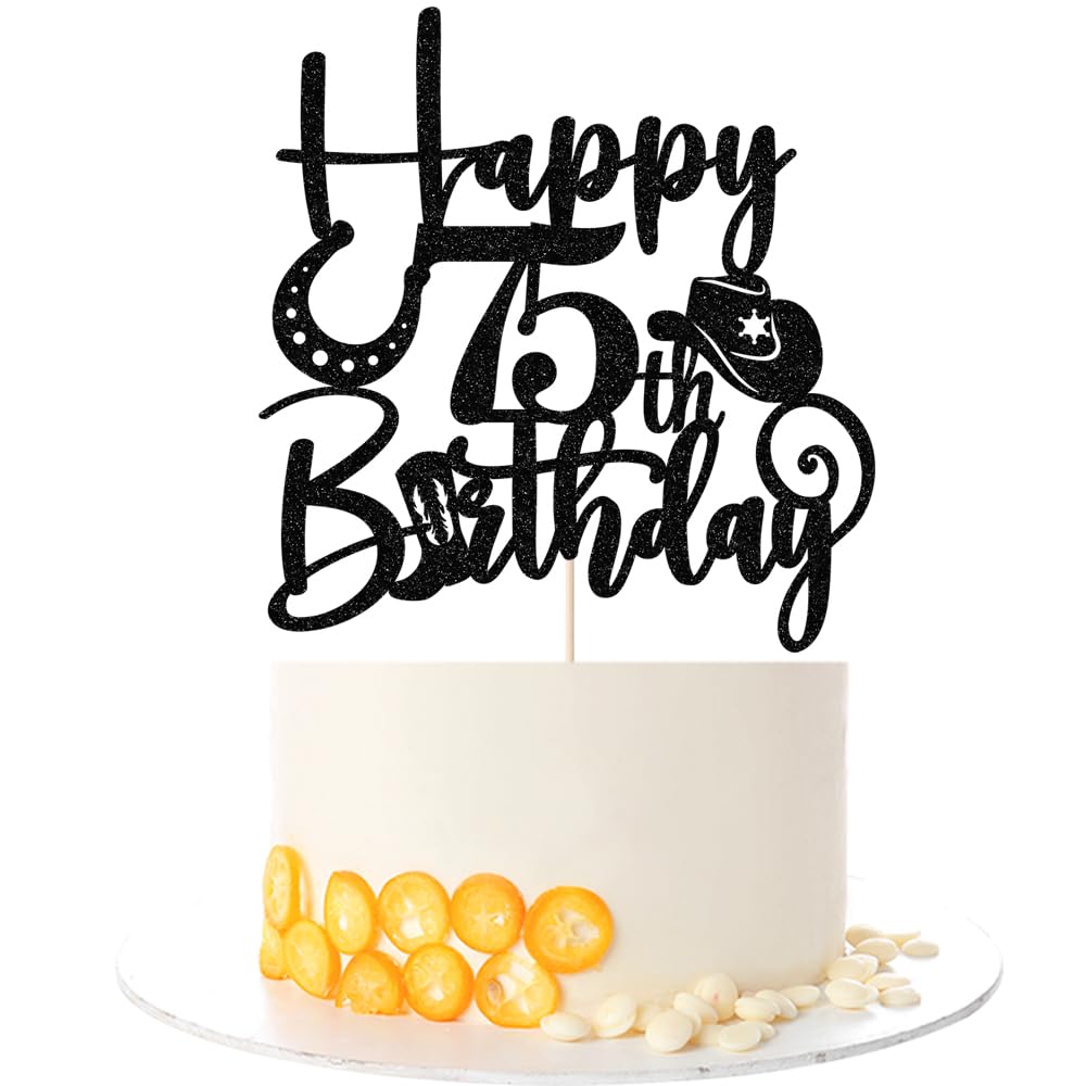 Kaoenla Cowboy Cake Topper-cowboy theme Happy 17th Birthday Decor,17th Birthday/Anniversary Party Decorations (75th) — image 1
