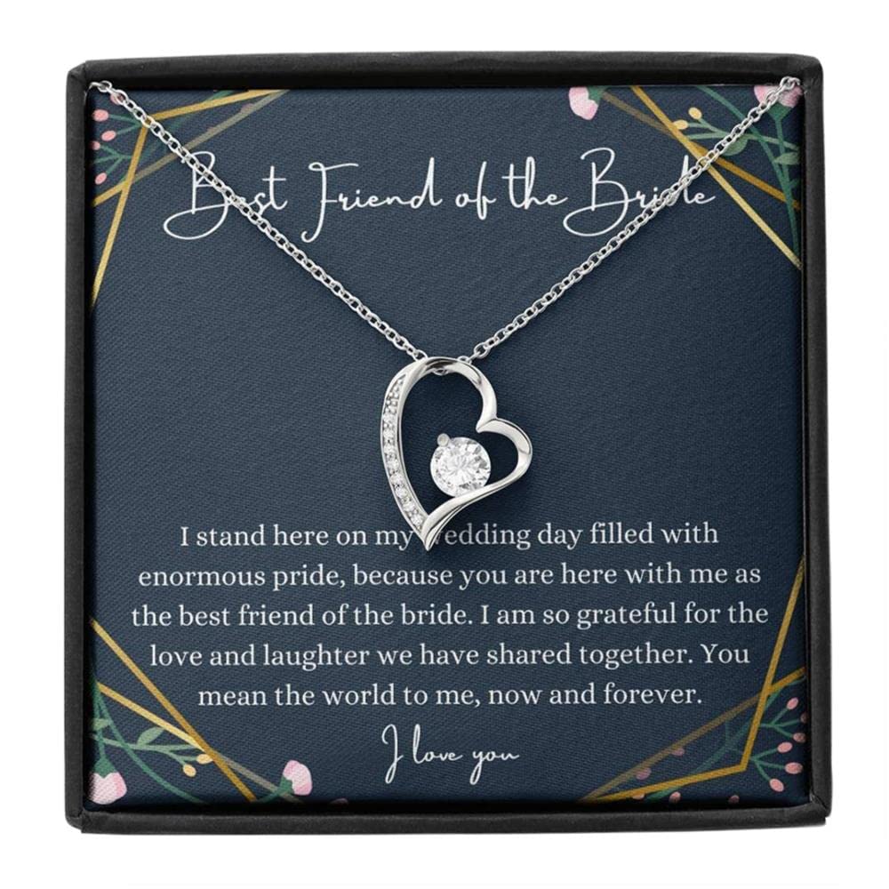Heart, Gift For Friend Of The Bride Wedding Gift From Bride Toie On My Wedding Day Gift From Bride To Bff Of The Bride To Soul, Necklaces with Meaningful Messages Card Inside