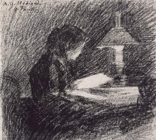Lienzo decorativo Lettura di Fantin Latour para crear un rincón de lectura elegante de 60x90cm