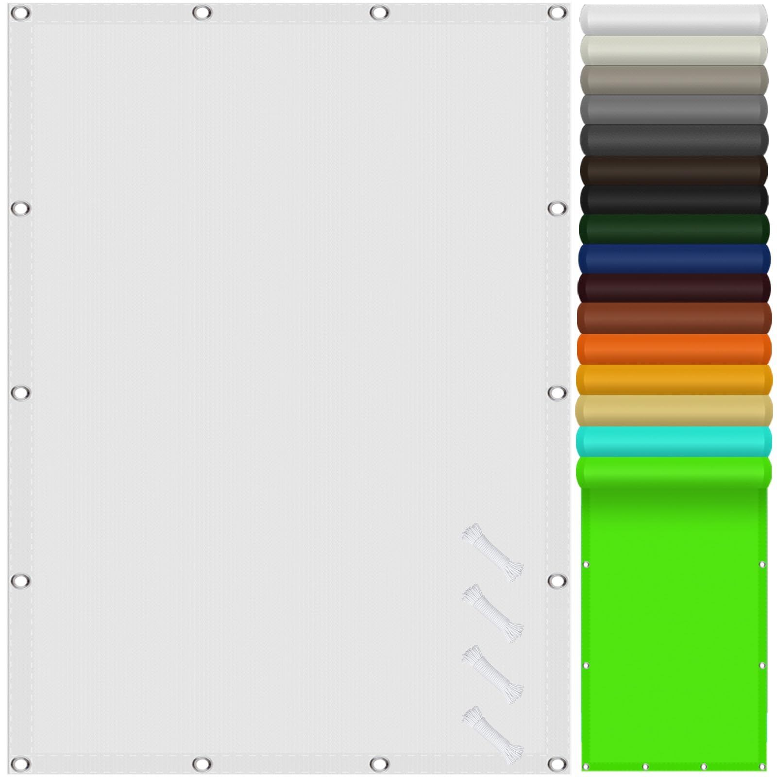 Żagiel Przeciwsłoneczny Wodoodporny 2.8 x 6 m Odporna Na Warunki Atmosferyczne, Trwała, Z Filtrem Uv, Prostokątna, Wodoodporna Markiza Ogrodowa Na Kemping, Do Altany, Biały