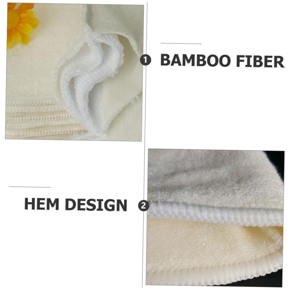 Abaodam 6 piezas Paquete Pañales para Niña de Fibra de Bambú Absorbentes Suaves y Transpirables Beige para Recién Nacido
