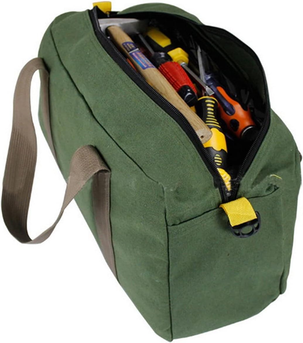Tool Storage Bag Portable Tool Organizer Bag Small Tool Tote Bag with Zipper for Electrician Plumbing Gardening(Green)