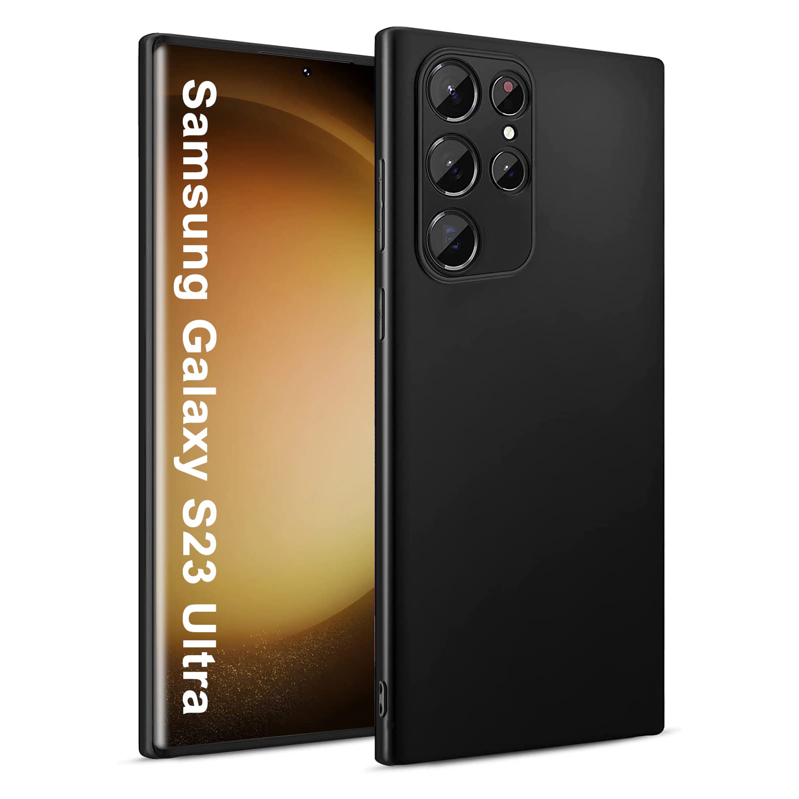 Chalpr Case Compatible with Samsung Galaxy S23 Ultra 5G, Matte Black Ultra Thin Soft TPU Silicone Case Shockproof Non-Slip Camera Protection Protective Slim Cover for S23 Ultra Mobile Phone Case -