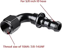 Vista 6 de Ucreative 8AN 90 Degree Push Lock Hose Fitting End Black 4PCS