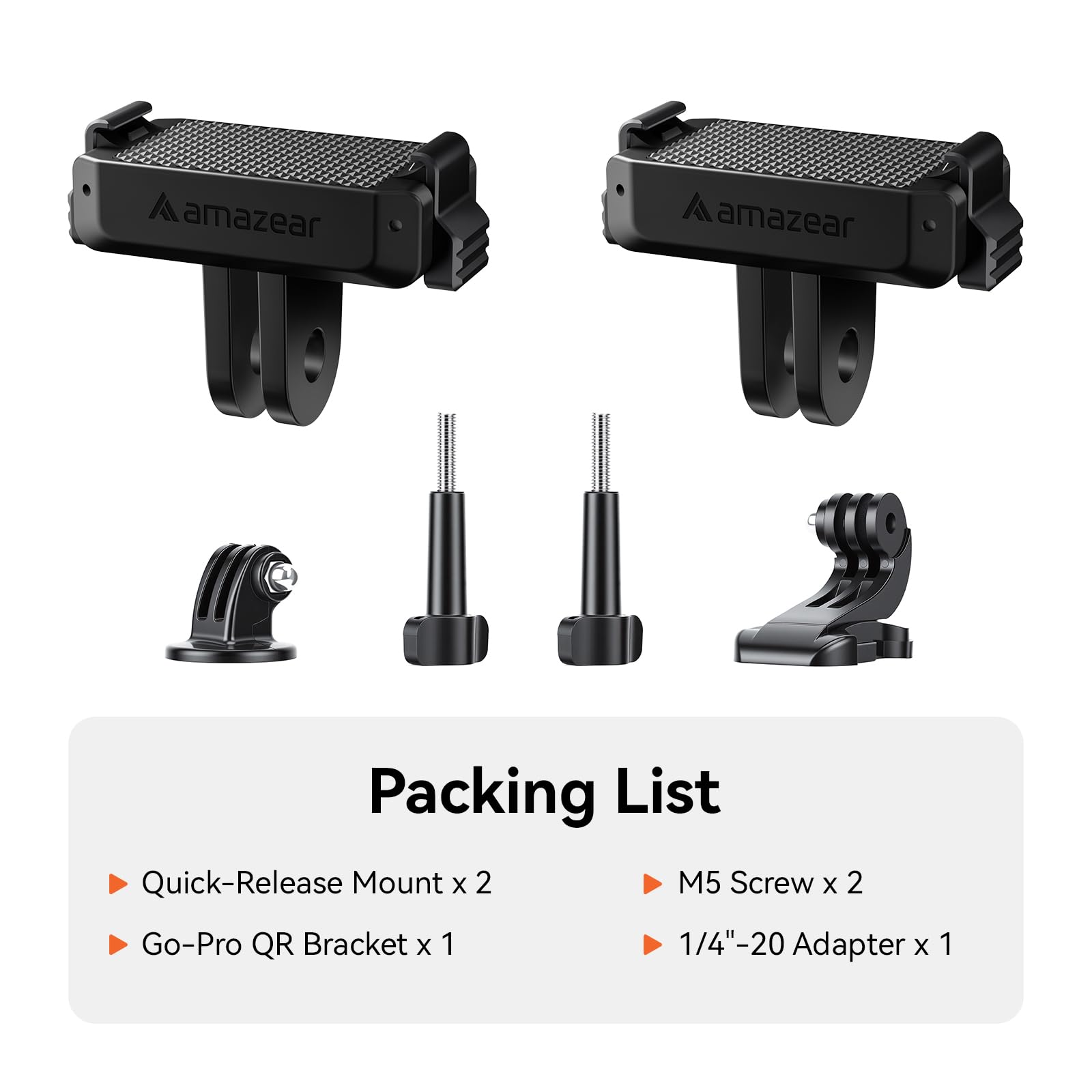 AMAZEAR Supporto adattatore a sgancio rapido magnetico in plastica per DJI Osmo Action6 / NANO（2pcs）, Supporto magnetico con interfaccia 1/4" e GO-Pro, Accessorio Supporto rotante a 360°