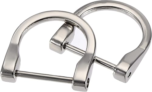 Miniatura 7 de uxcell U Shape Horseshoe D-Rings, Screw-in Shackle Buckle