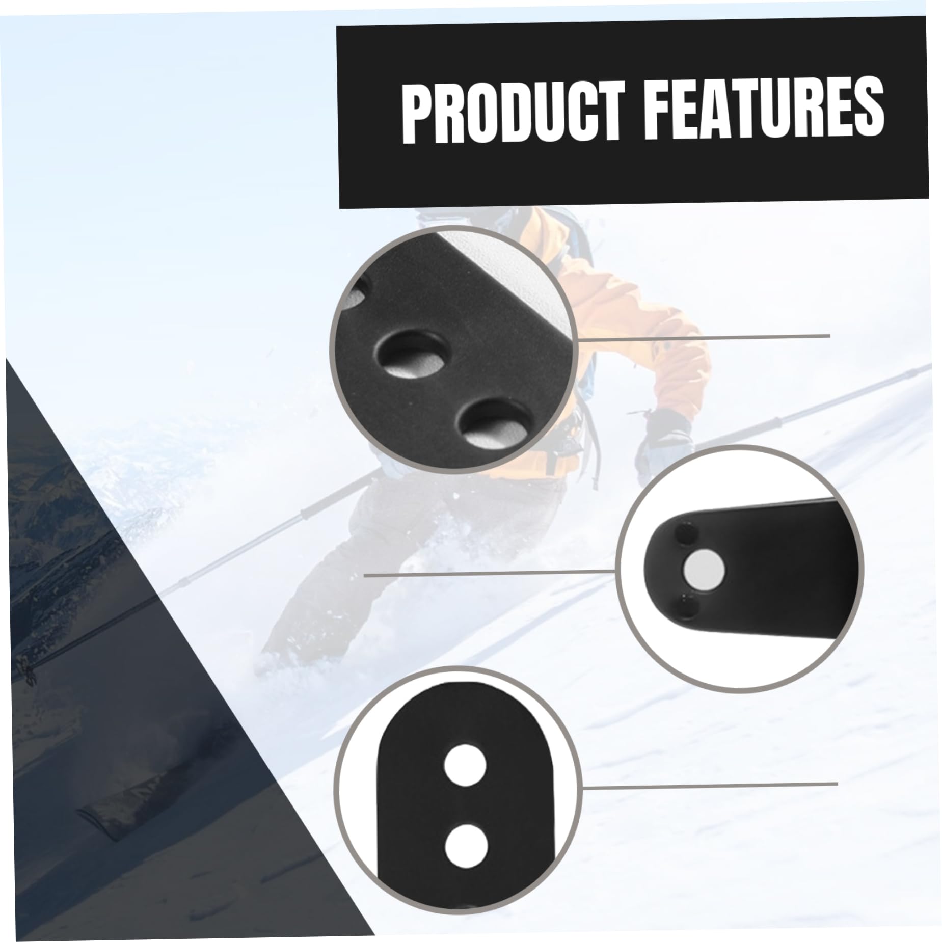 Cinghie per attacchi da snowboard 2 pezzi, cinghie da snowboard 5x1 robuste e robuste per attacchi, multiforo regolabili, accessori di ricambio