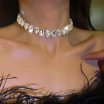 Amazon | Jeairts ラインストーン チョーカー ネックレス キラキラ Amazon | Jeairts ラインストーン チョーカー ネックレス キラキラ