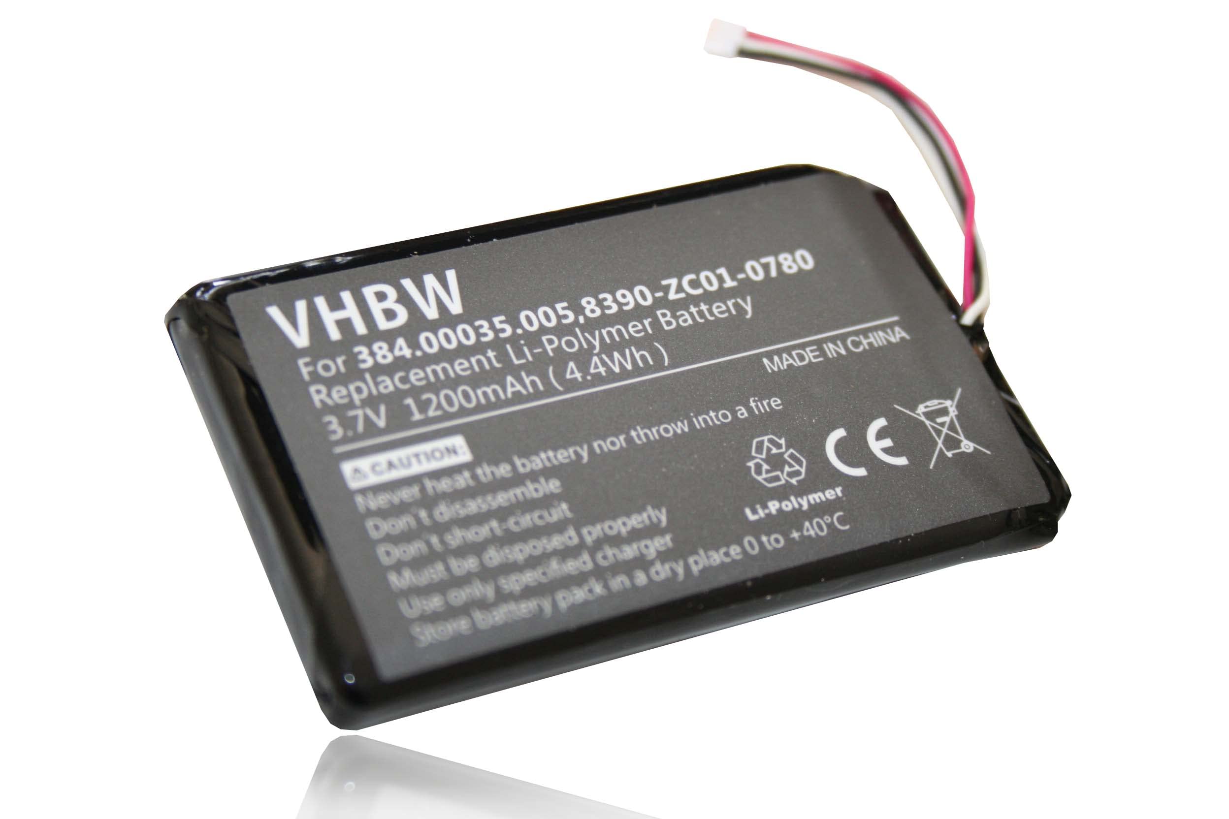 Vhbw Batteria Compatibile Navigon 40 Plus / 40 Easy / 40 Premium | 1200mAh Li-Poly 3,7V | Sostituisce 384.00035.005 - 5