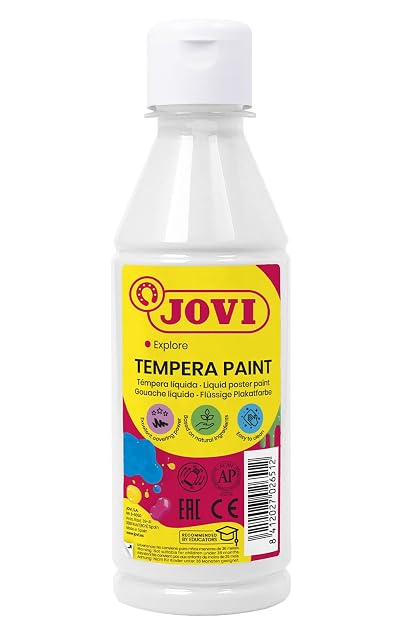 Tempera Liquida Jovi 50201, 250 ml, Blanco