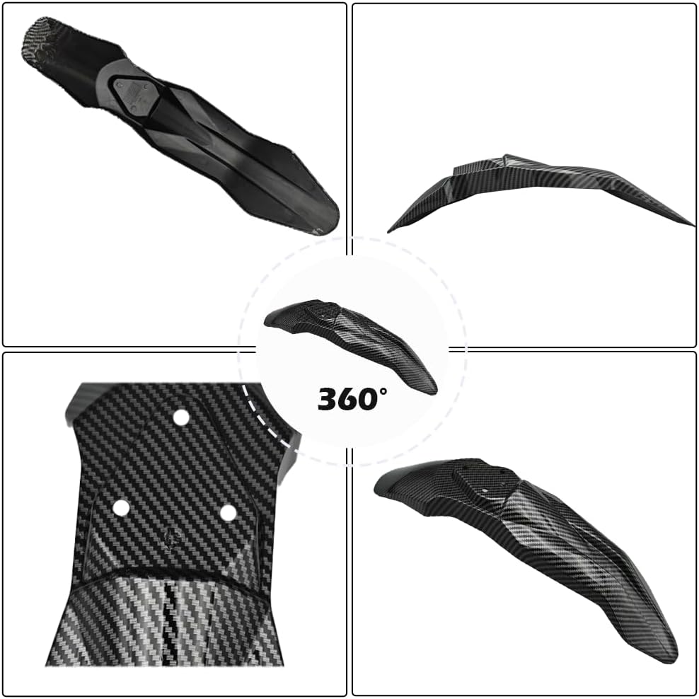 Motorcycle Front Fenders Mud Guard Protector PP Material Mudguard for Talaria Sting Mx3 Mx4 Mx5 Electric Dirt Bike (Carbon Fiber Pattern)