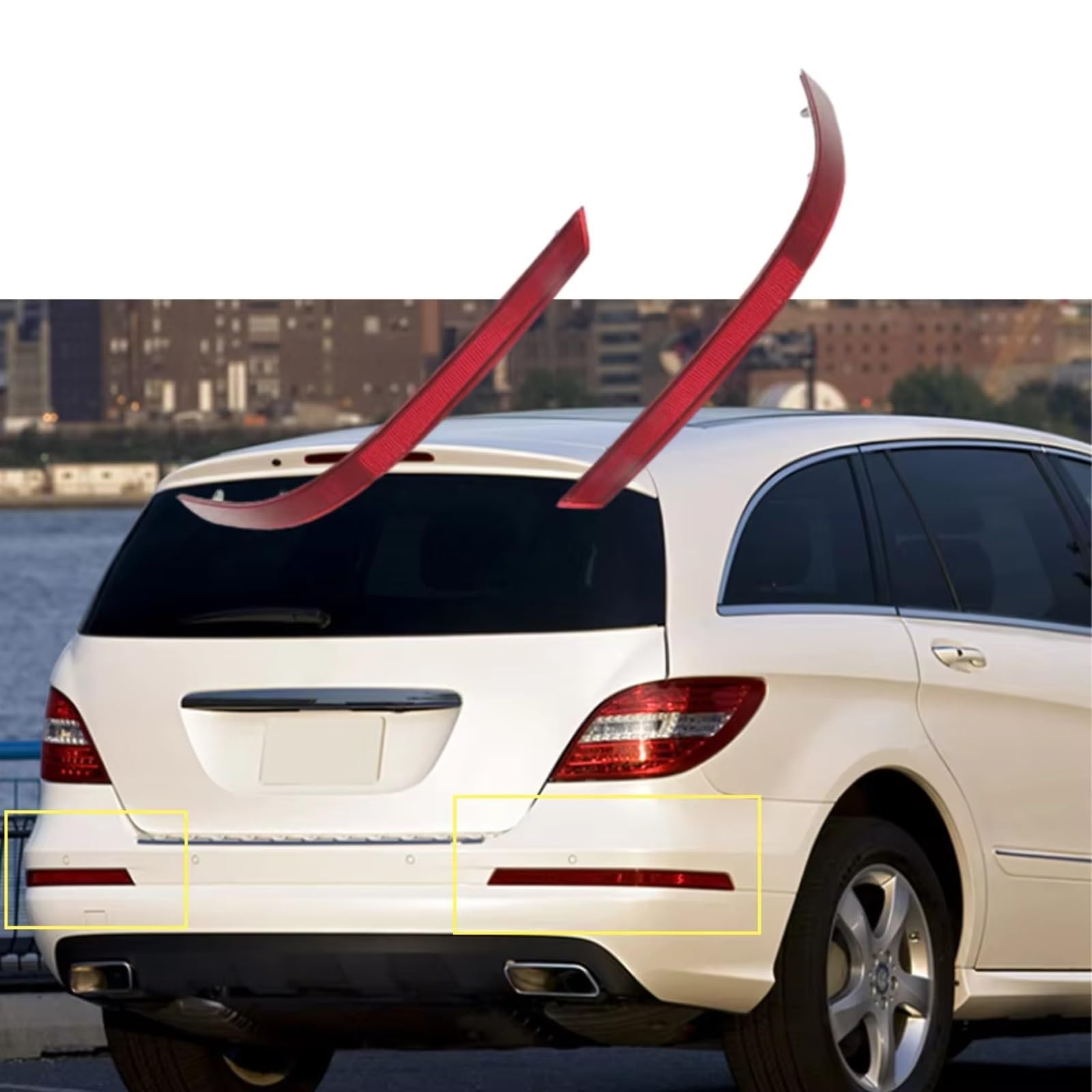Compatible Con Benz Para W251 R350 R280 Classe R 2006-2008 2009 2010 2011 Reflector De Parachoques 2518200174 2518200274. reflectante parachoque trasero