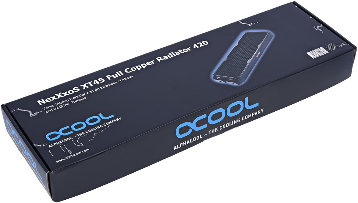 Alphacool NexXxos XT45 Full Copper Radiator420, 140mm x 3, Triple Fan, Black