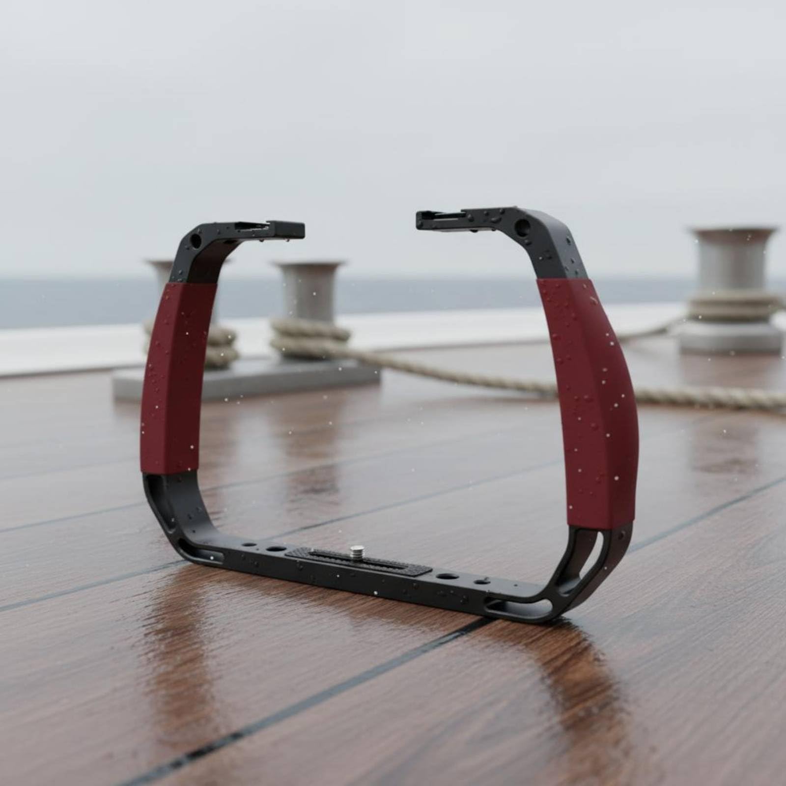 perfeclan Montura para Cámara de Buceo Soporte Accesorio Empuñadura Mango Jaula Subacuática Estructura Ligera Control Mejorado Agarre de Silicona Adecuada para