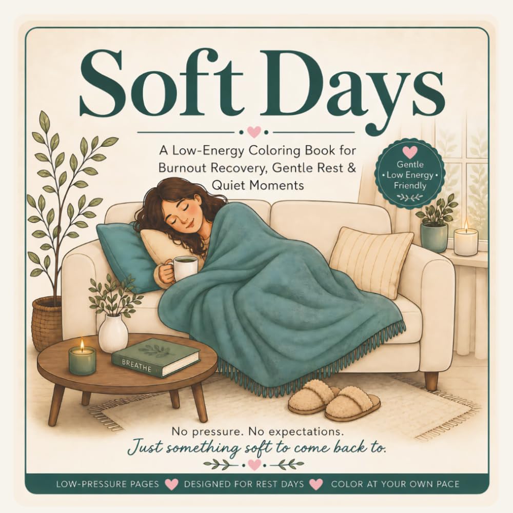 Soft Days: A Low-Energy Coloring Book for Burnout Recovery, Gentle Rest & Quiet Moments: 40 Simple & Calming Scenes for Mental Rest, Emotional Recovery & Stress Relief
